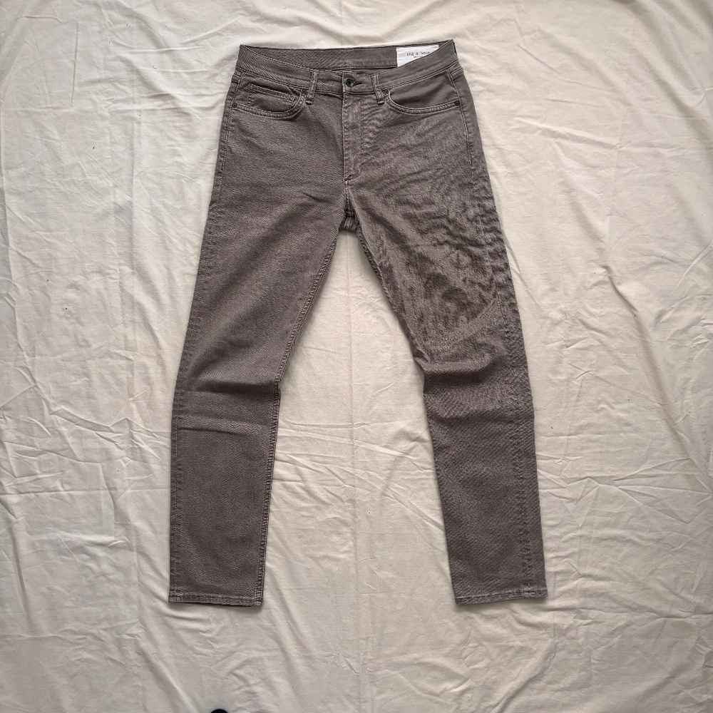 Rag & Bone Fit 2 Aero Stretch Jeans 32Wx32L Dark Taupe Slim Fit Designer Denim